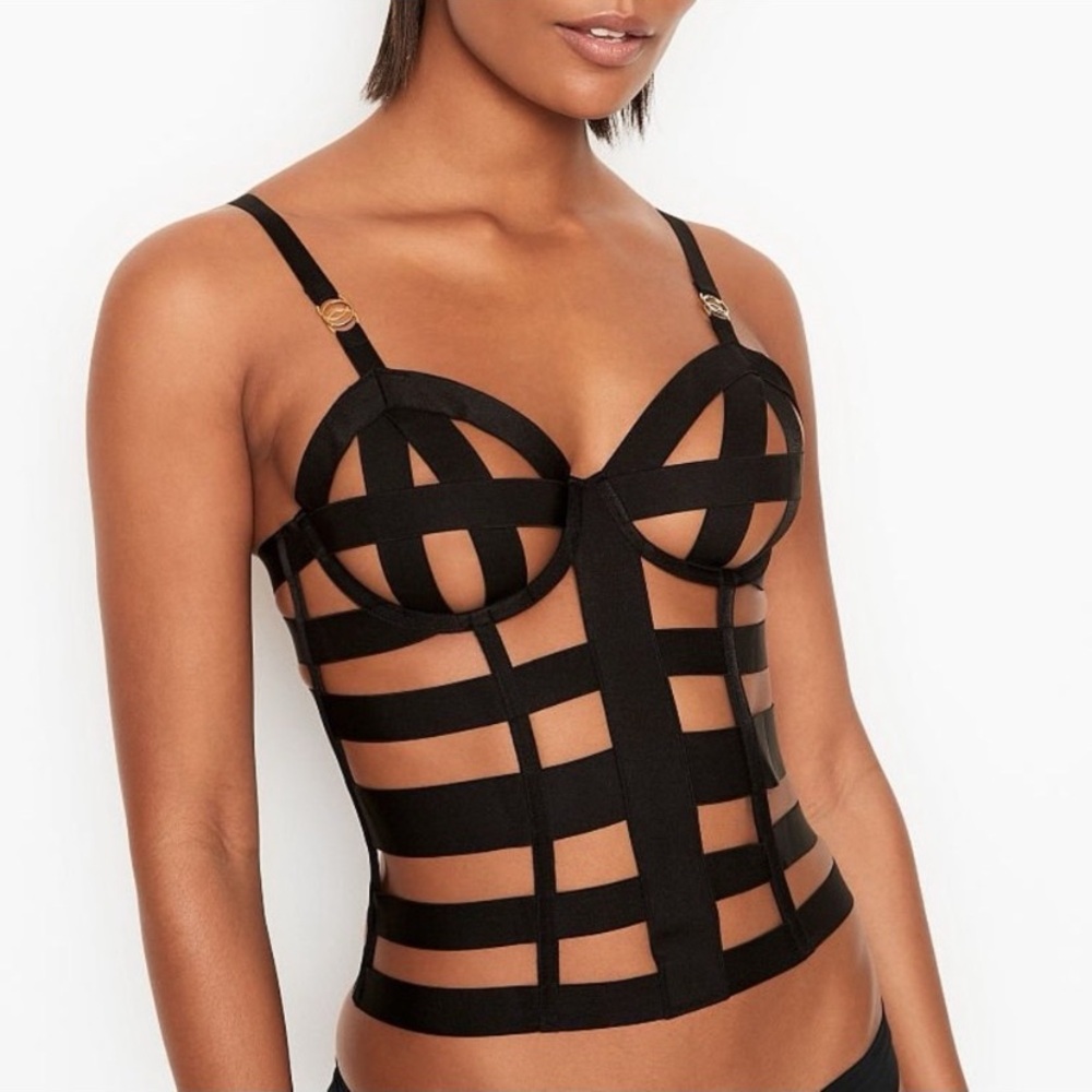 Victoria’s Secret strappy bondage corset